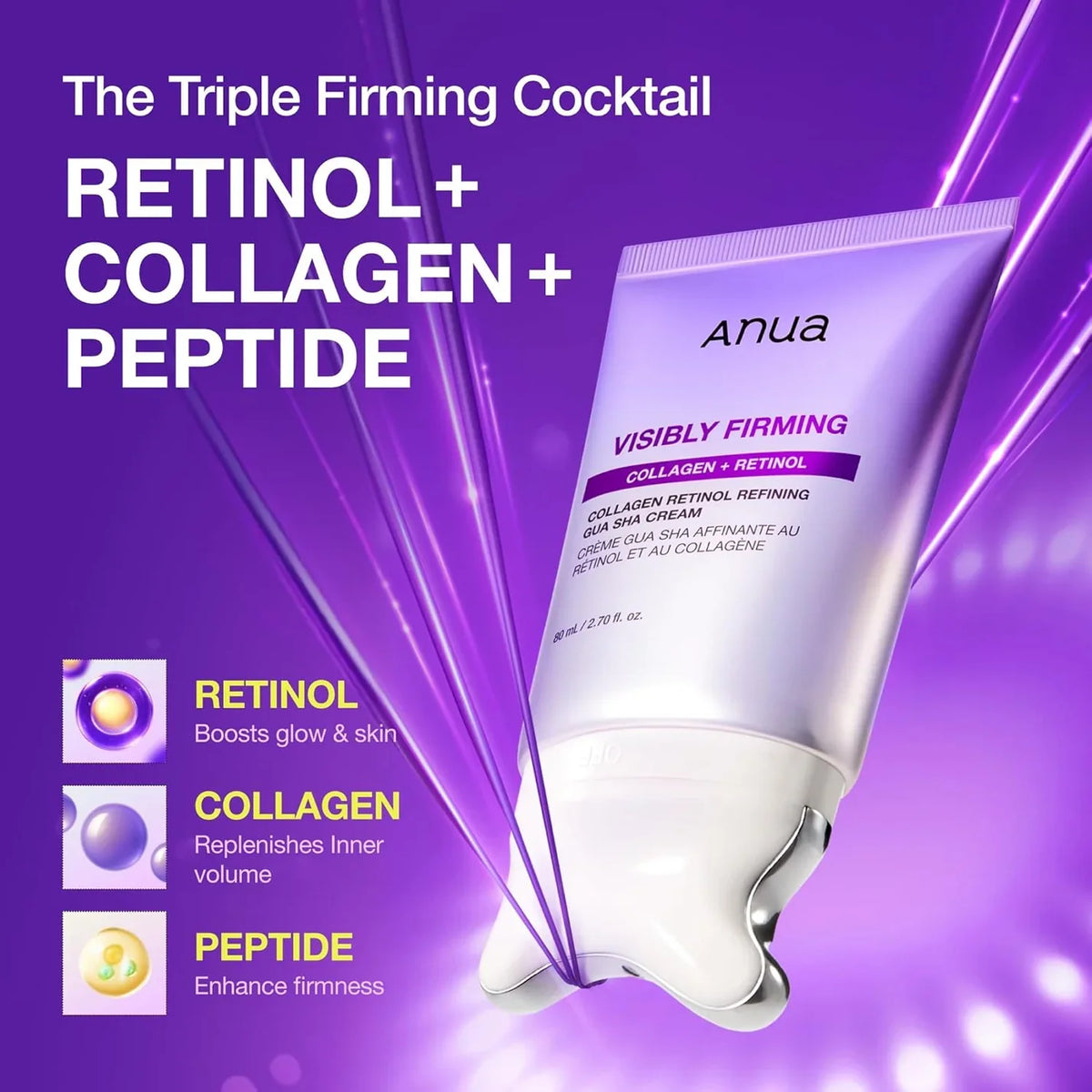 Anua – Collagen Retinol Refining Gua Sha Cream (80ml)