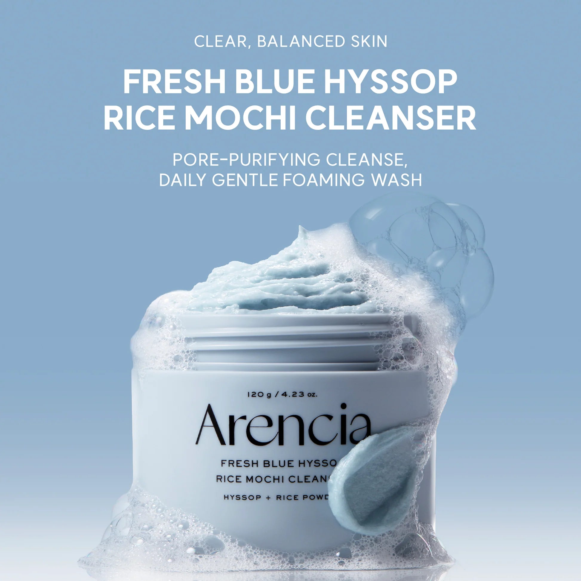 Arencia Fresh Blue Hyssop Rich Mochi Cleanser