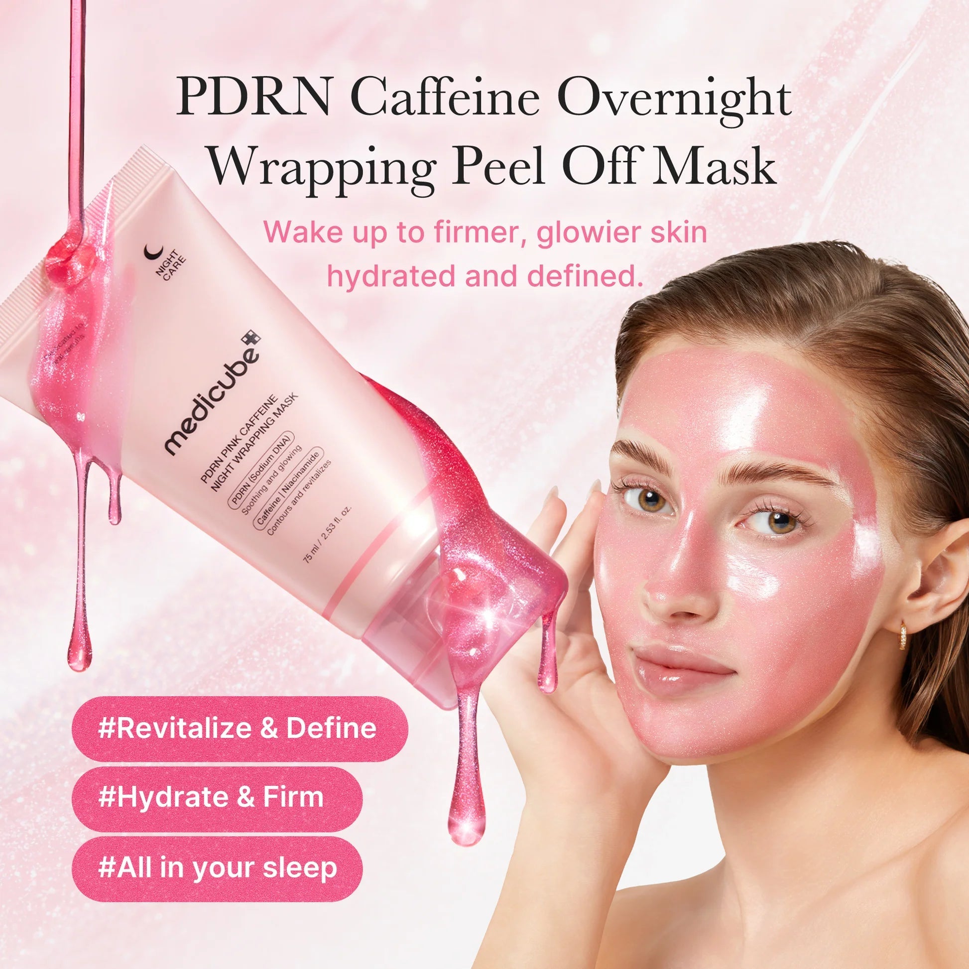 Medicube PDRN Pink Caffeine Night Wrapping Mask (75ml)
