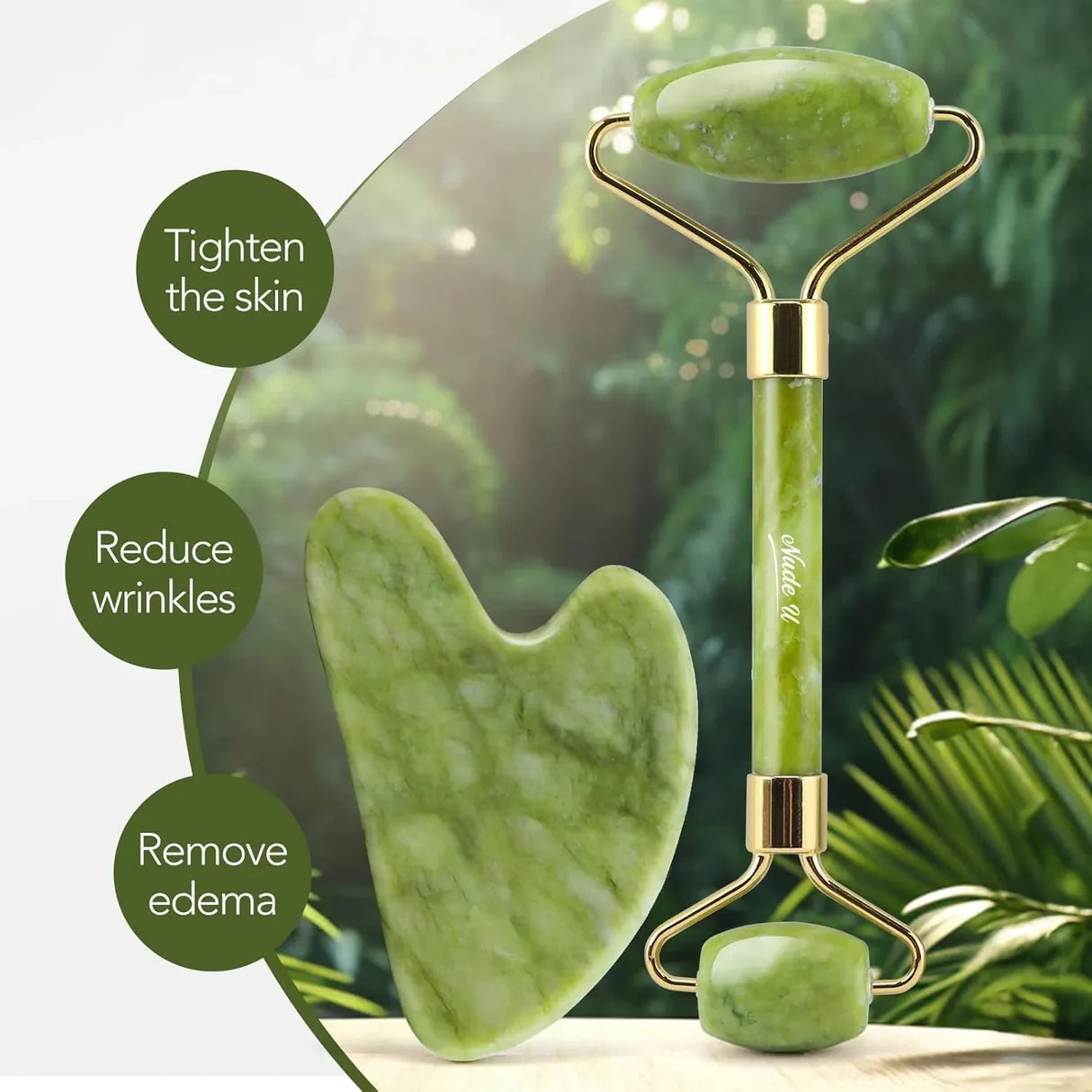 Jade Roller & Gua Sha Facial Set