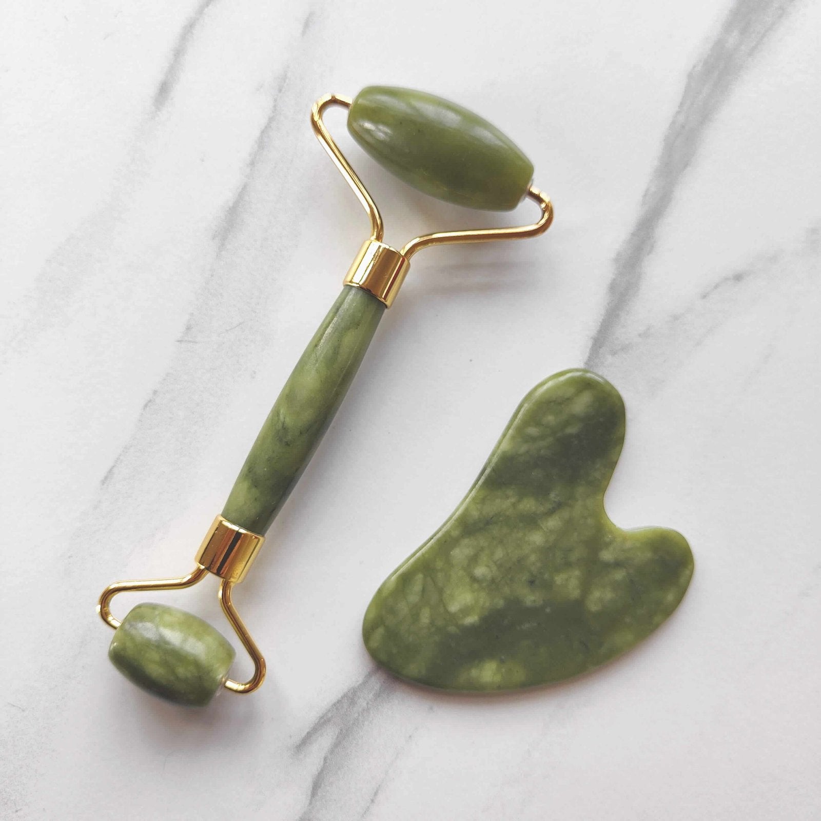 Jade Roller & Gua Sha Facial Set