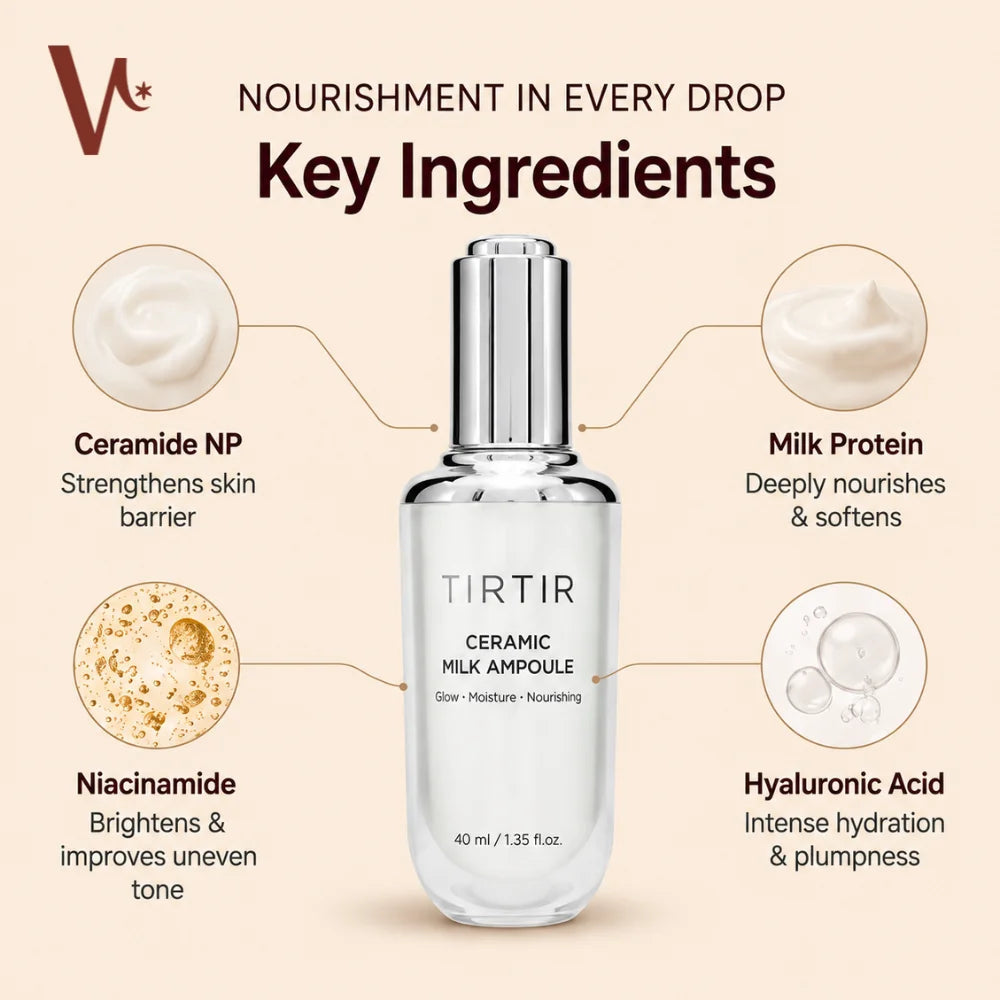 Tirtir Ceramic Milk Ampoule 40 Ml | Best instant Glowing